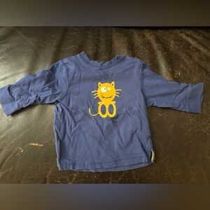 Playful Cat Graphic Long Sleeve Kids Tee